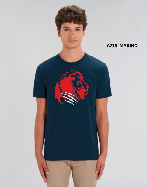 Camiseta Chico León Azul-Rojo